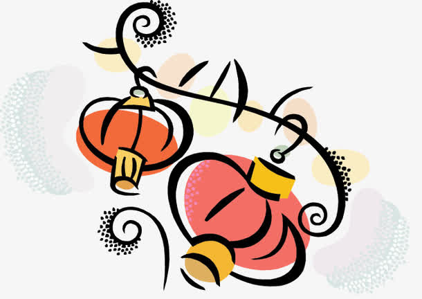 手绘灯笼免抠