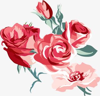 浪漫花朵装饰图案免抠