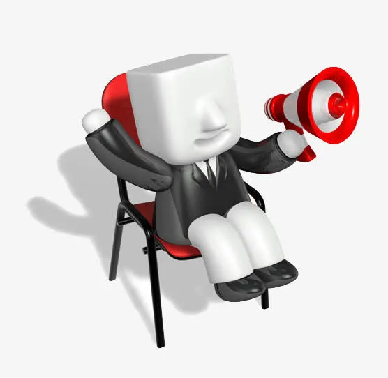 拿着喇叭的3D小人免抠