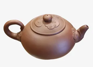 紫泥祥云纹龙嘴紫砂壶免抠