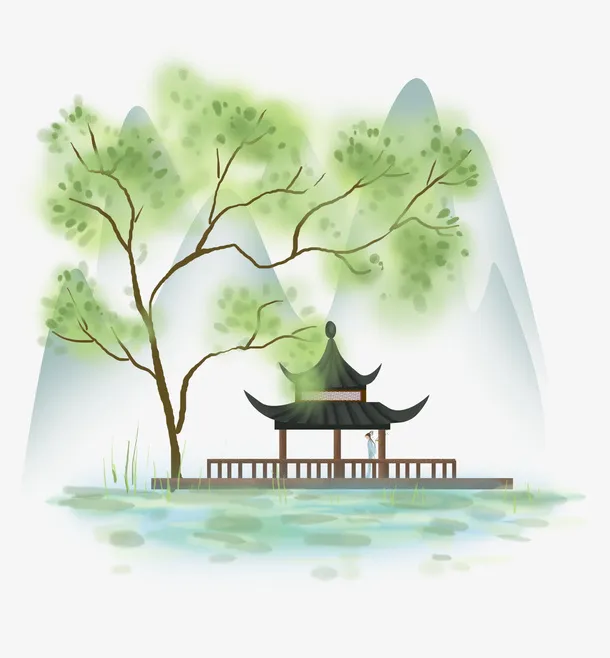 春天踏青树叶免抠手绘/卡通手绘元素