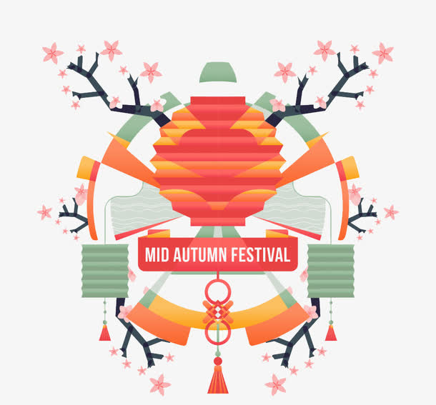 东方中秋节抽象背景
