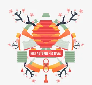 东方中秋节抽象背景