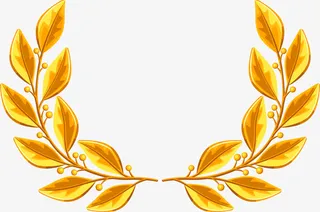 金色植物标签免抠