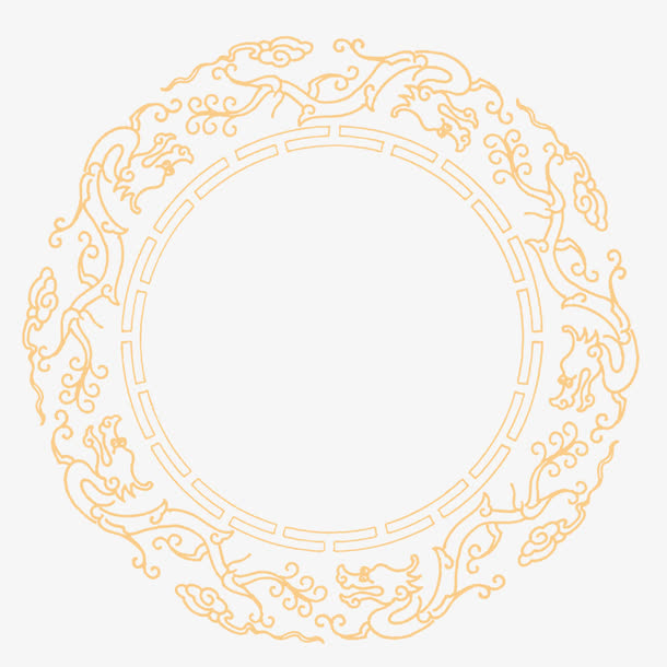 矢量金色圆形边框PNG图片免抠