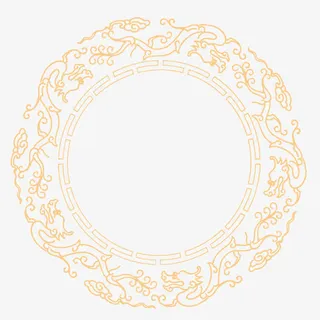 矢量金色圆形边框PNG图片免抠