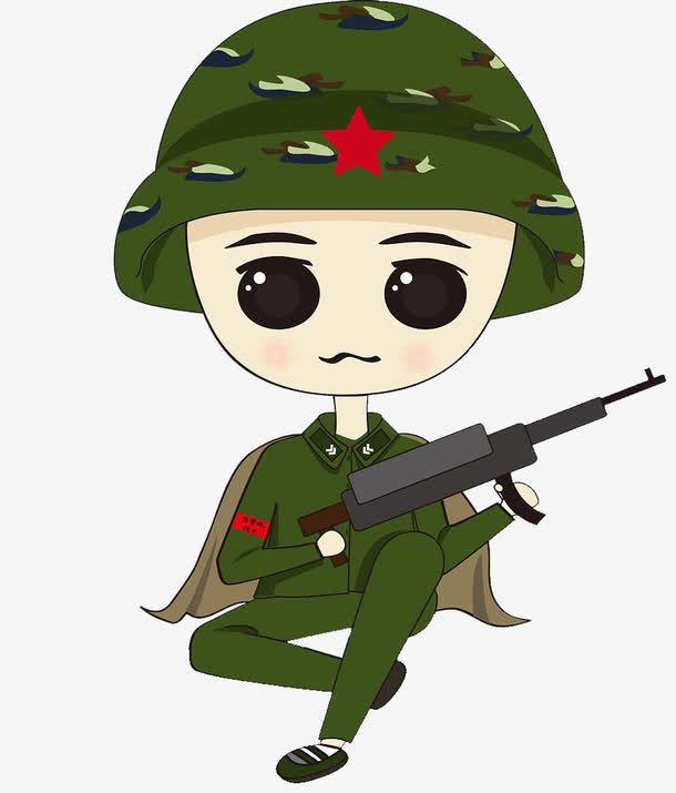 卡通军人免抠