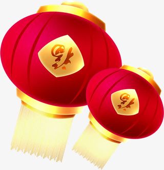 卡通红色灯笼效果免抠