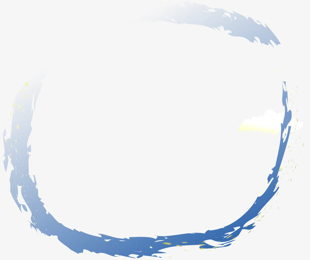 矢量手绘蓝色边框免抠