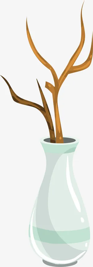 矢量图花瓶中的树枝免抠 矢量图花瓶中的树枝免抠
