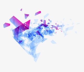 清新色玻璃块矢量免抠