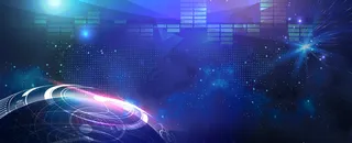 科技高端开幕式灯光蓝色banner高清