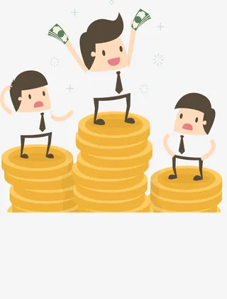 发奖金的商务小人免抠