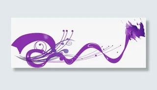 紫色潮流花纹免抠