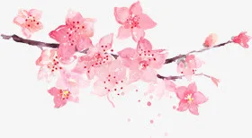 粉色创意春天桃花花开免抠