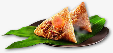 蛋黄粽子营养食物免抠