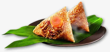 蛋黄粽子营养食物免抠