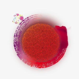 红色喜庆圆形底纹图免抠
