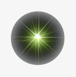 黑色圆球绿色星光七夕免抠