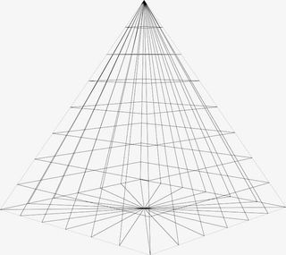 黑色网格3D金字塔免抠