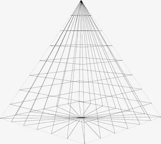 黑色网格3D金字塔免抠