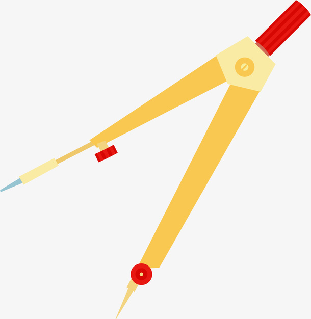 手绘创意数学工具圆规免抠