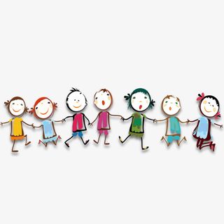 手拉手的小朋友免抠