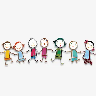 手拉手的小朋友免抠