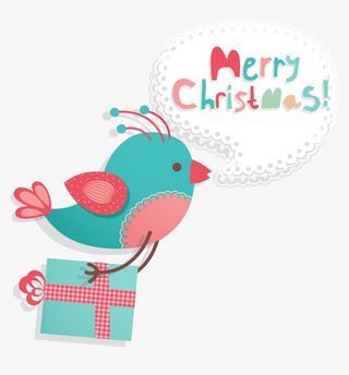 矢量扁平标签贺卡儿童风格圣诞小免抠