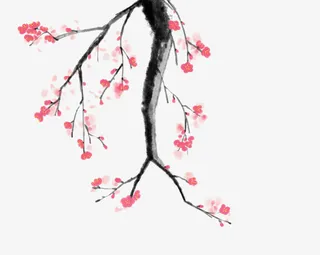 入冬冷傲风雪梅花盛开12免抠