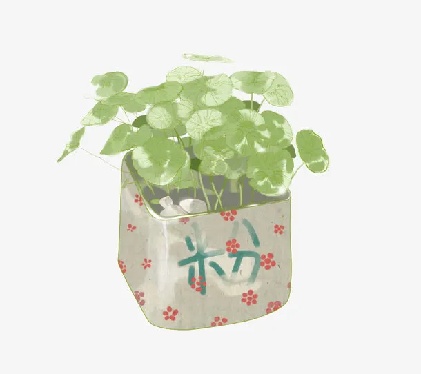 手绘卡通四叶草免抠