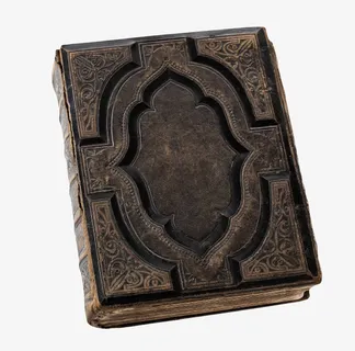 深棕色雕刻线条的旧书古代器物实免抠