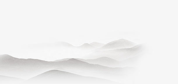 灰色中国风山峰装饰免抠
