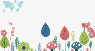 春天，美好。绿色，快乐免抠动植物植物元素