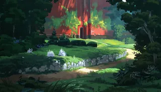 手绘独特绿色树林免抠