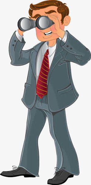 用望眼镜远望的人免抠