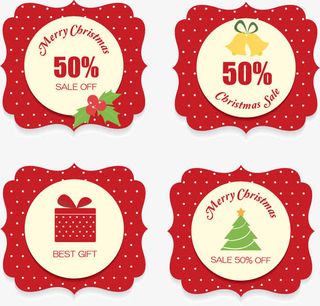 圣诞礼物打折标签矢量素材免抠