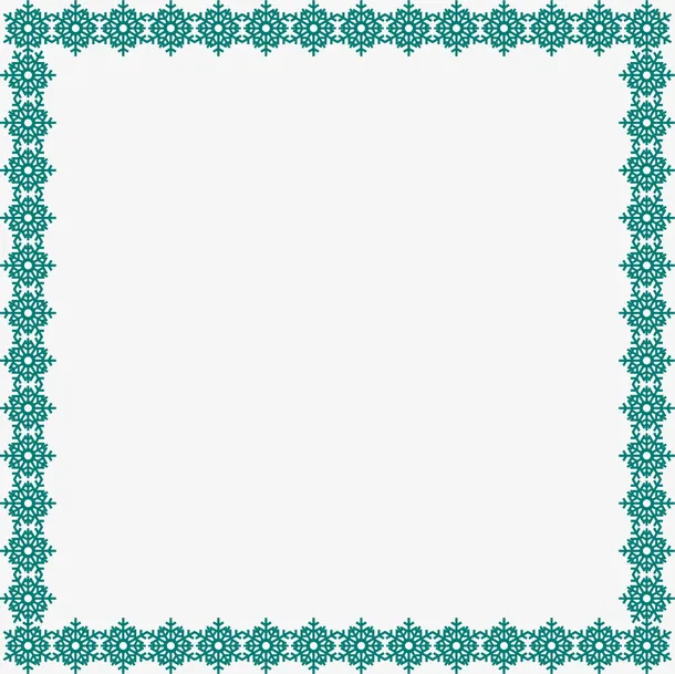 绿色冬季雪花框架免抠
