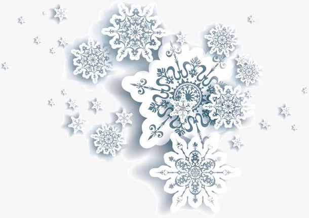 雪花矢量漫天飞雪素材免抠