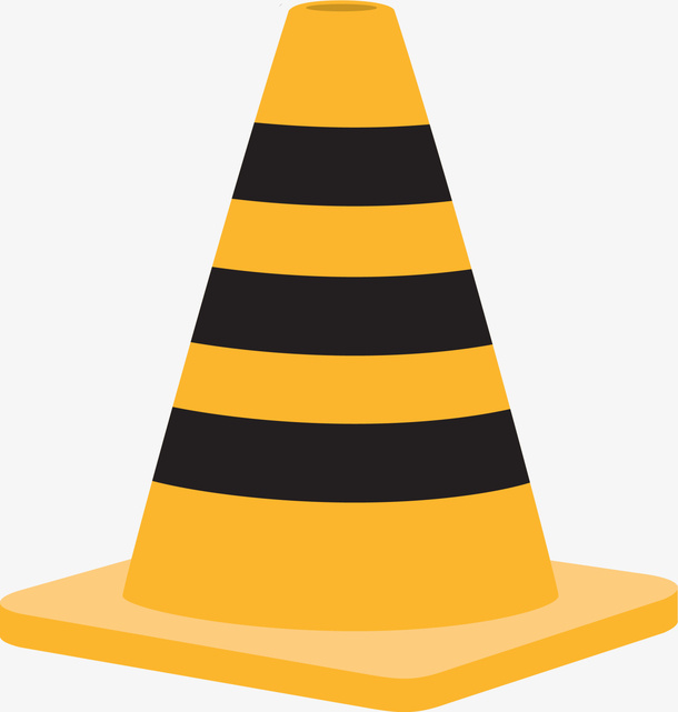 黄色警告立柱免抠