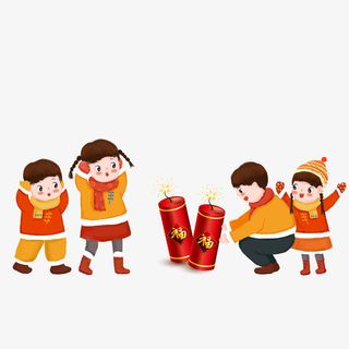 卡通放鞭炮PNG下载免抠