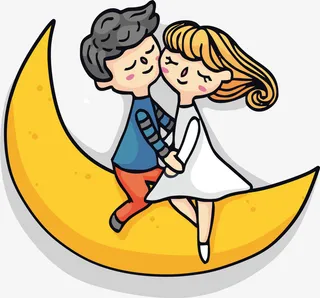 坐着月亮上的情侣免抠