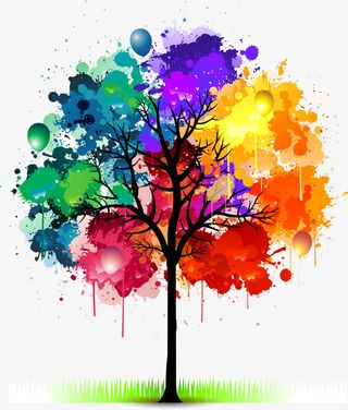 彩墨大树免抠