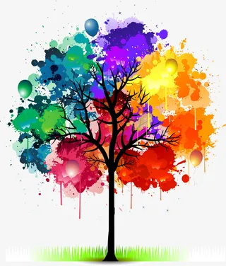 彩墨大树免抠