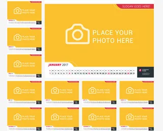 2017年日历模板素材免抠