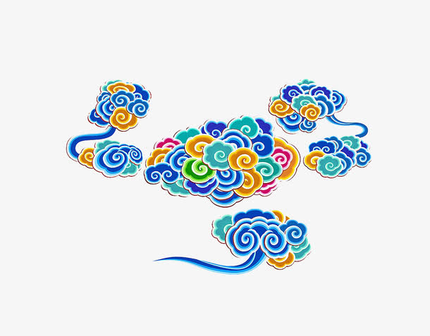 彩色的祥云免抠