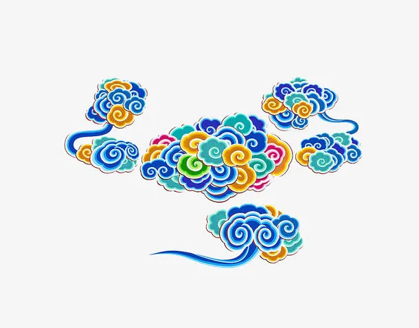 彩色的祥云免抠