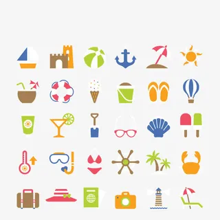 矢量度假元素免抠