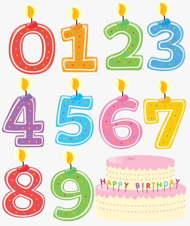 彩色可爱数字蛋糕免抠