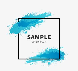 水墨喷溅创意文本框姓免抠